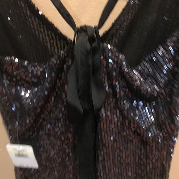 NWT $88 free people | Gold Rush Mini | Sequin Slip Dress in Midnight Combo - Picture 10 of 17